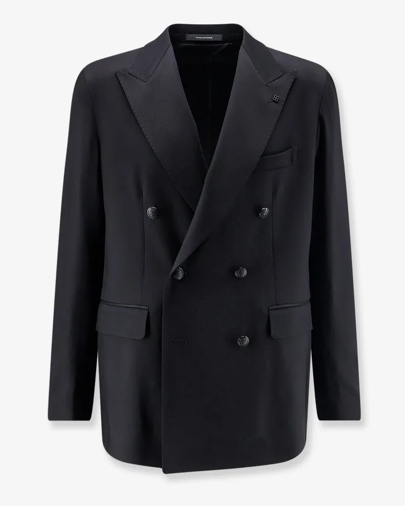 Tagliatore Double-breasted stretch virgin wool blazer -  - gender_Man Black