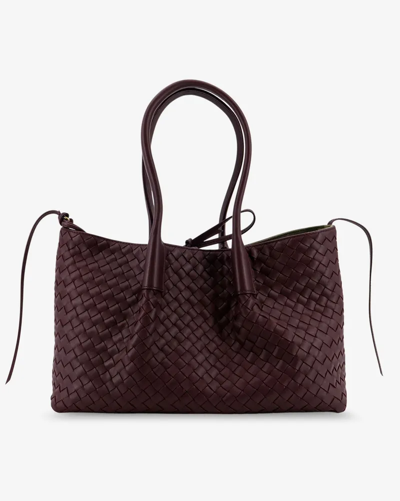 Bottega Veneta Pinacoteca leather handbag with Intrecciato motif -  - gender_Woman Brown
