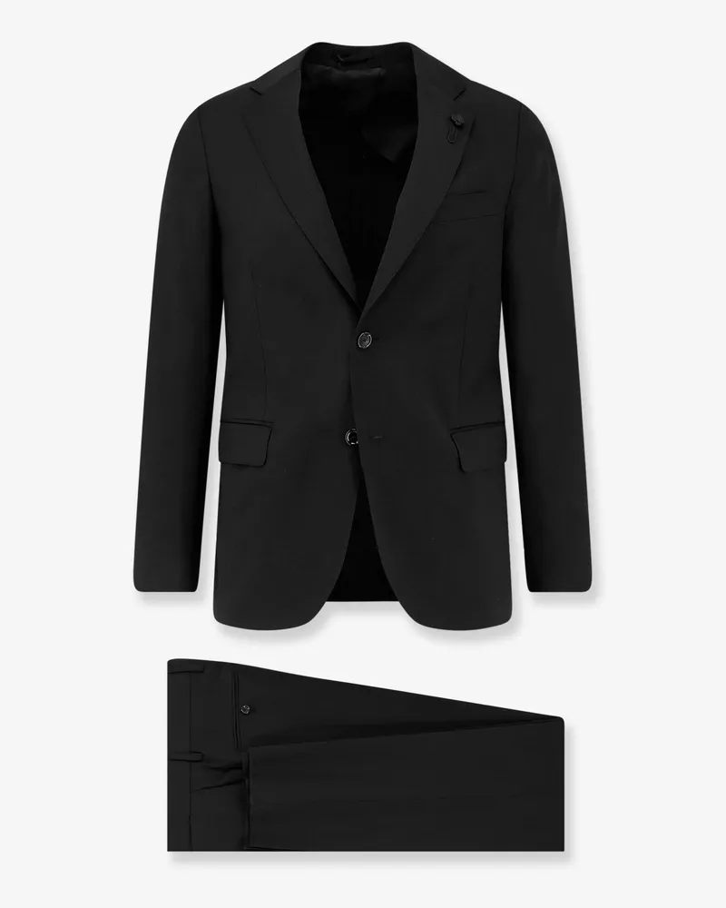 LARDINI Iconic single-breasted pure virgin wool suit -  - gender_Man Black
