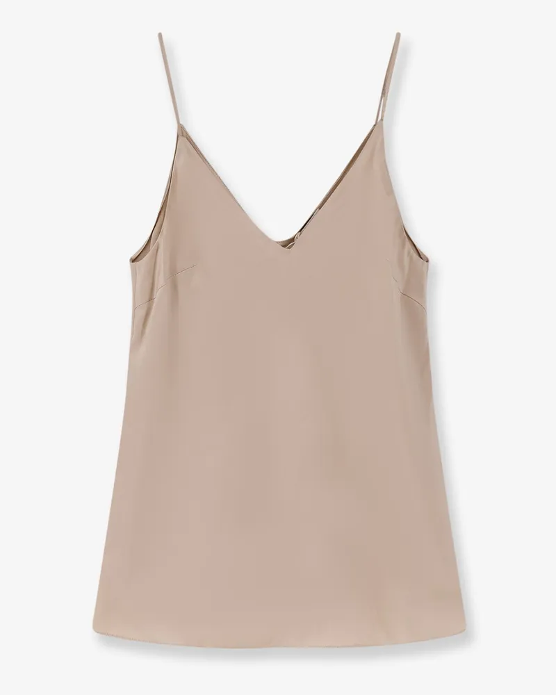 Brunello Cucinelli Stretch silk top -  - gender_Woman Beige