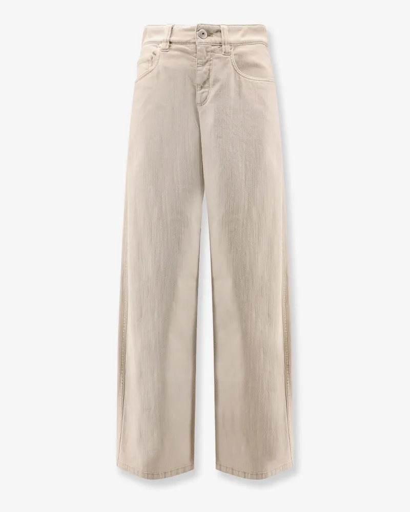 Brunello Cucinelli The Loose Barrel Jean denim trousers -  - gender_Woman Beige