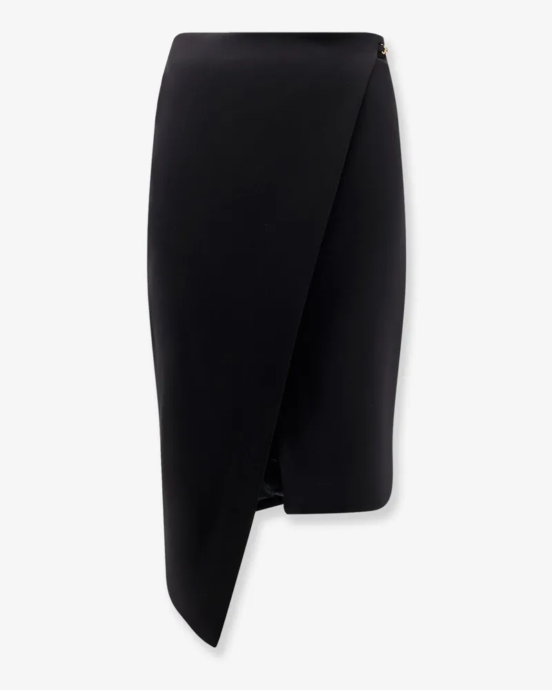 Elisabetta Franchi Asymmetrical viscose and wool skirt -  - gender_Woman Black