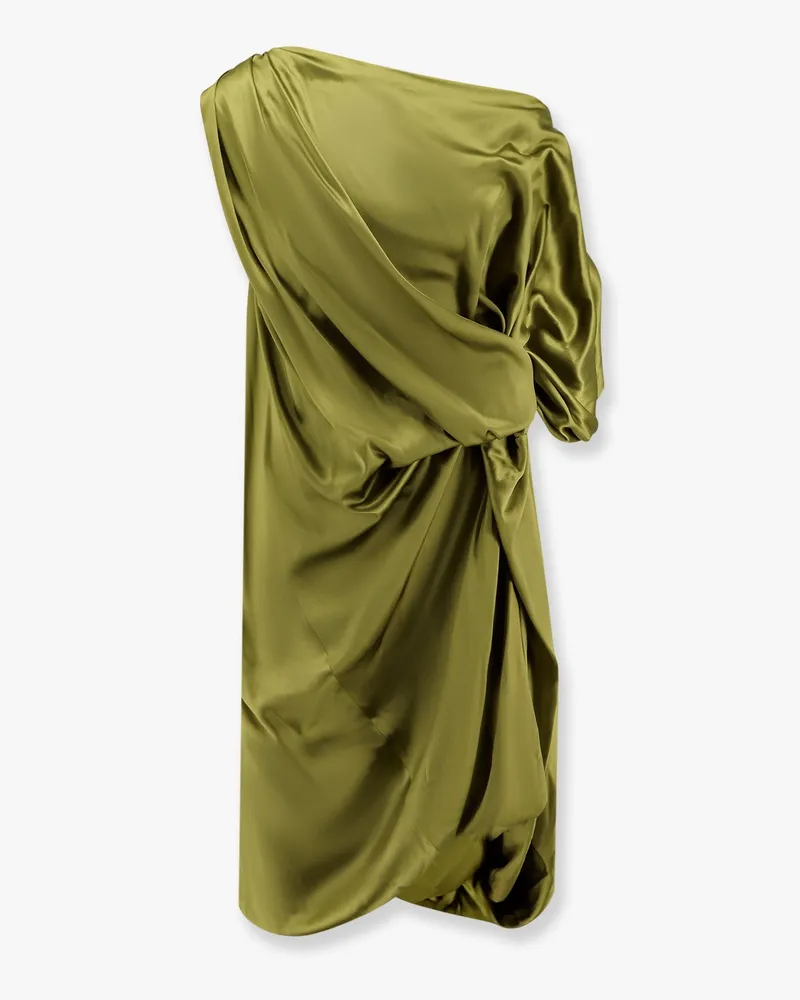 Dries van Noten Dalant silk dress with lateral knot -  - gender_Woman Green