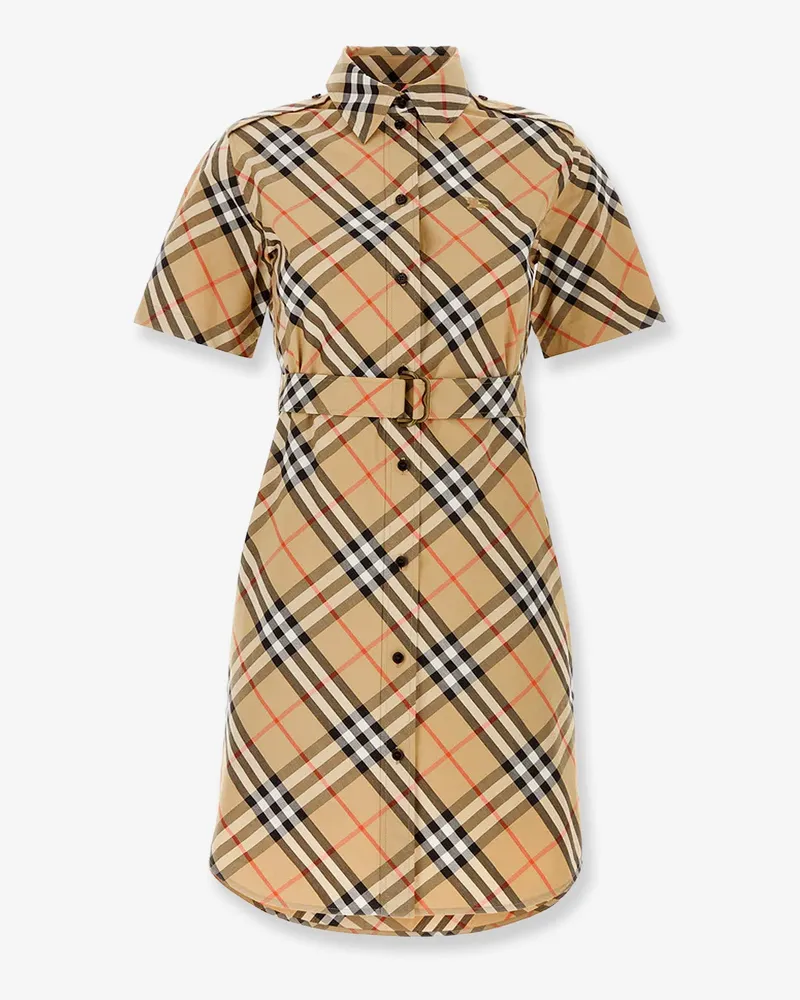 Burberry Chemisier cotton dress with Check print -  - gender_Woman Beige