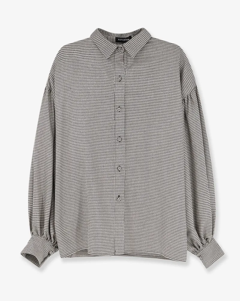 ACTUALEE Pied-de-poule shirt with lurex effect -  - gender_Woman Black