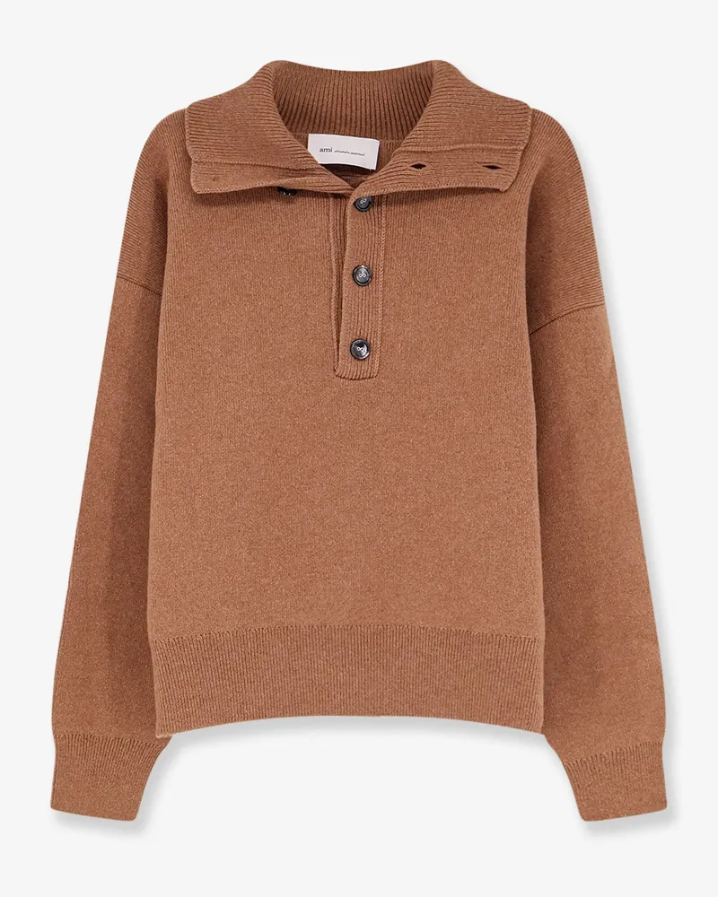 AMI Paris Wool knit cardigan -  - gender_Man Brown