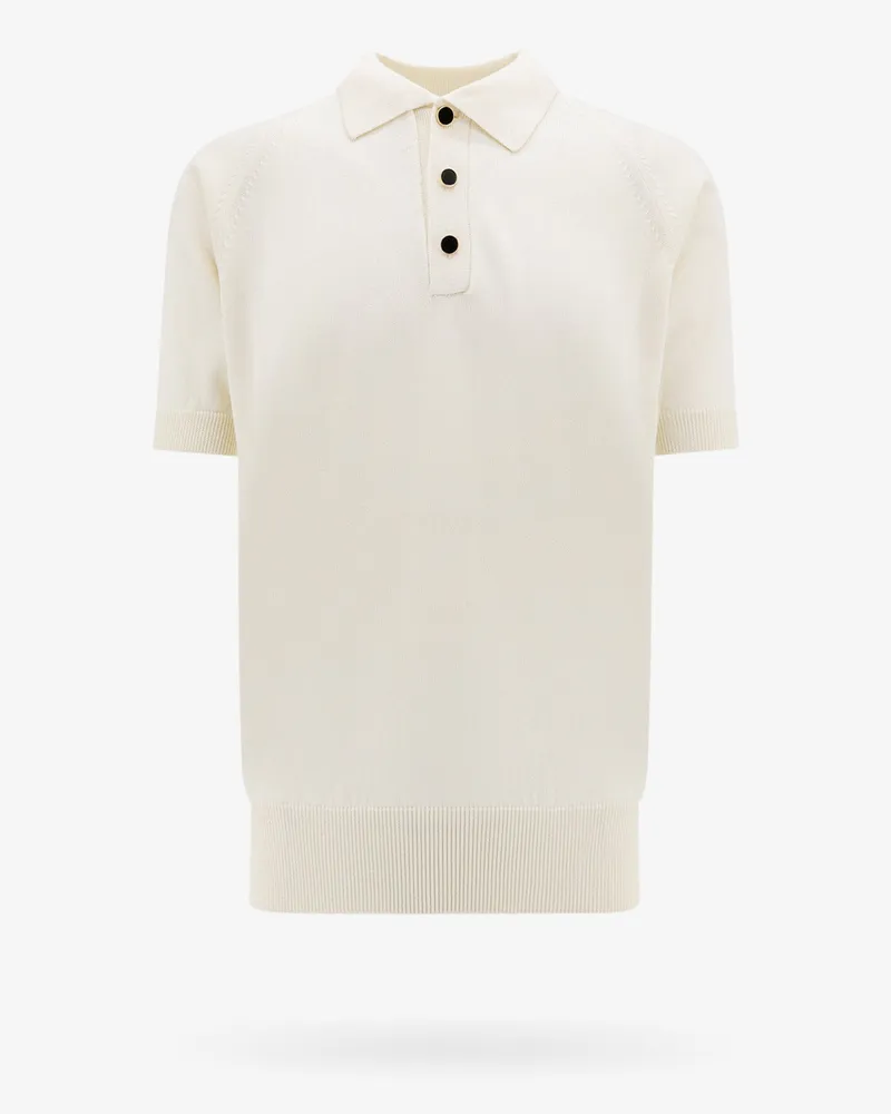 LARDINI Cotton and viscose polo shirt -  - gender_Man White
