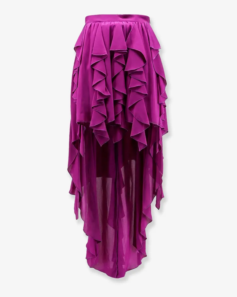 ACTUALEE Satin ruffled skirt -  - gender_Woman Purple