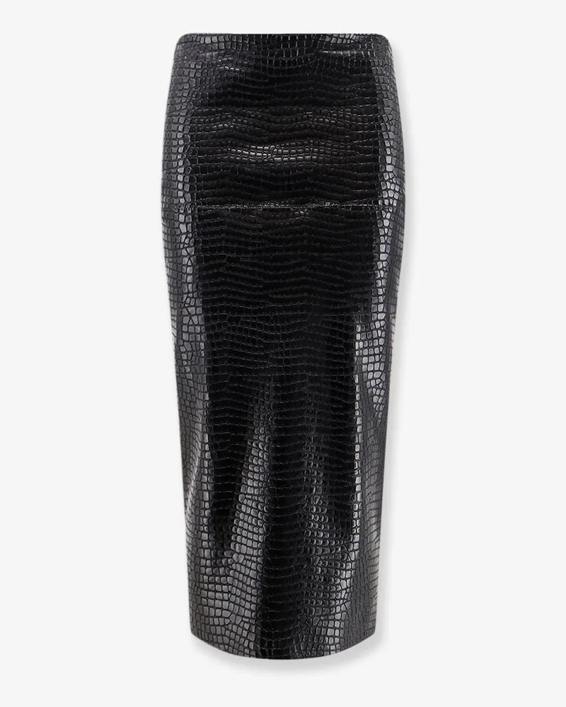 NUDE Faux leather skirt with embossed croco print -  - gender_Woman Black