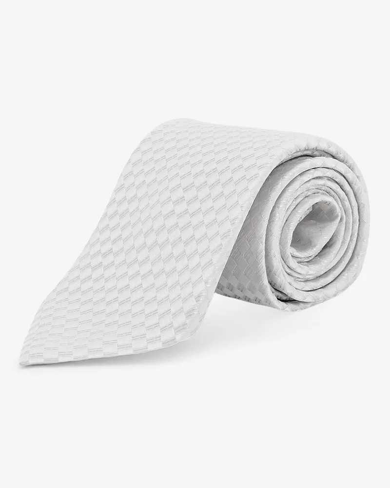 Tom Ford Silk tie with geometric pattern -  - gender_Man Silver