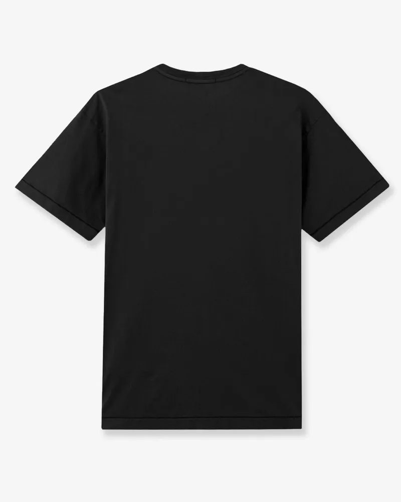 Stone Island Cotton T-shirt with front logo patch -  - gender_Man Black