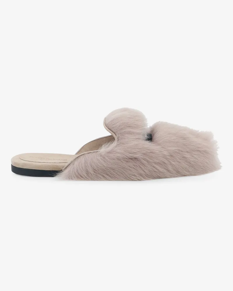 Dolce & Gabbana Sheepskin and suede sandals -  - gender_Woman Grey