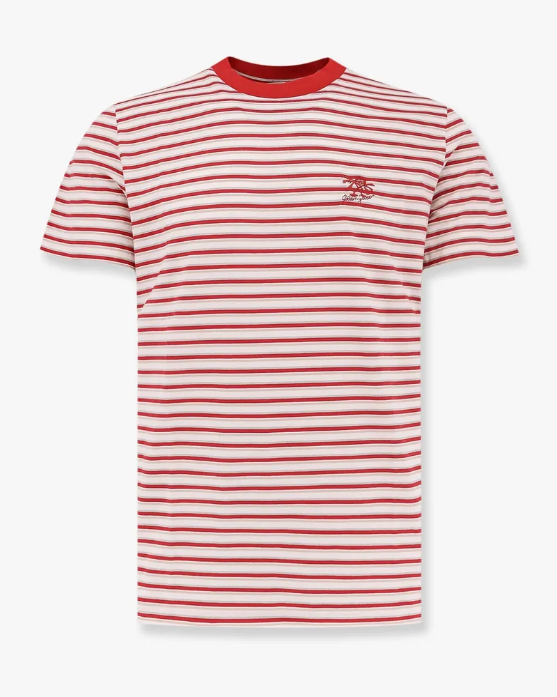 Golden Goose Striped cotton t-shirt with logo -  - gender_Man Red