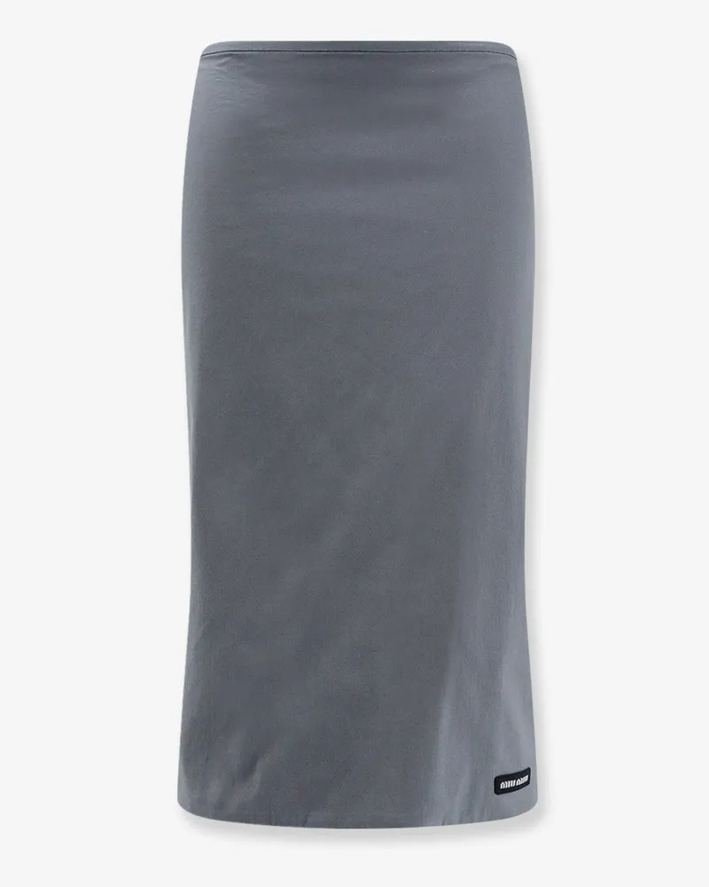 Miu Miu Cotton blend midi skirt -  - gender_Woman Grey