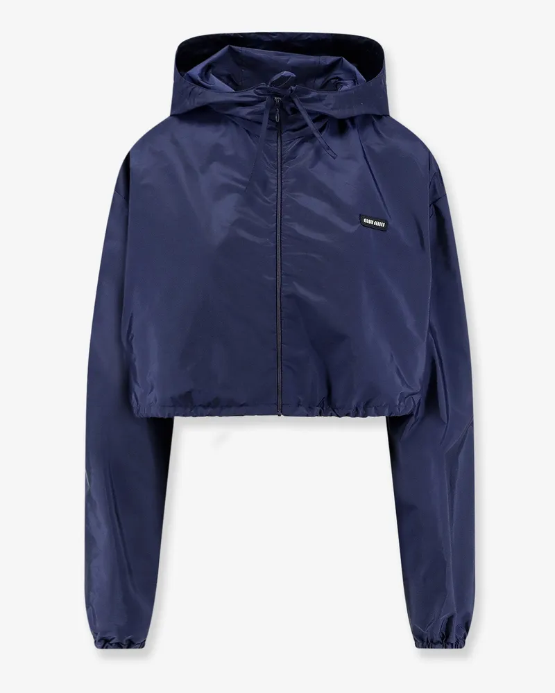 Miu Miu Cropped recycled nylon jacket -  - gender_Woman Blue