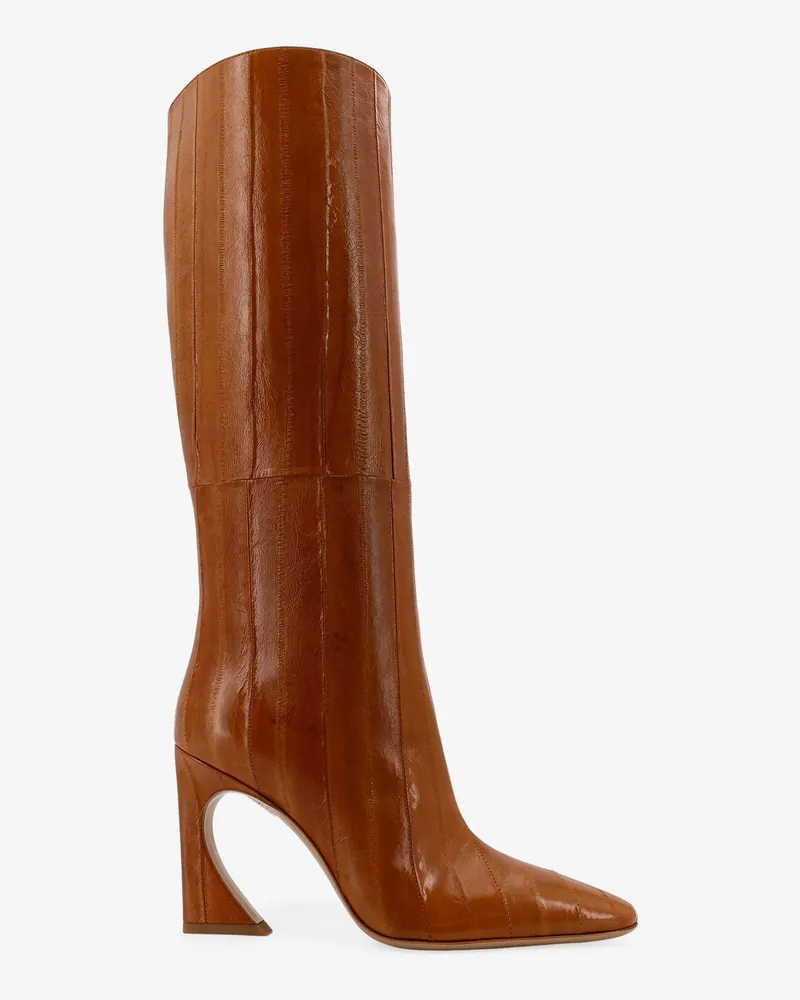 Fendi Arco hagfish leather boots - FENDI - gender_Woman Brown