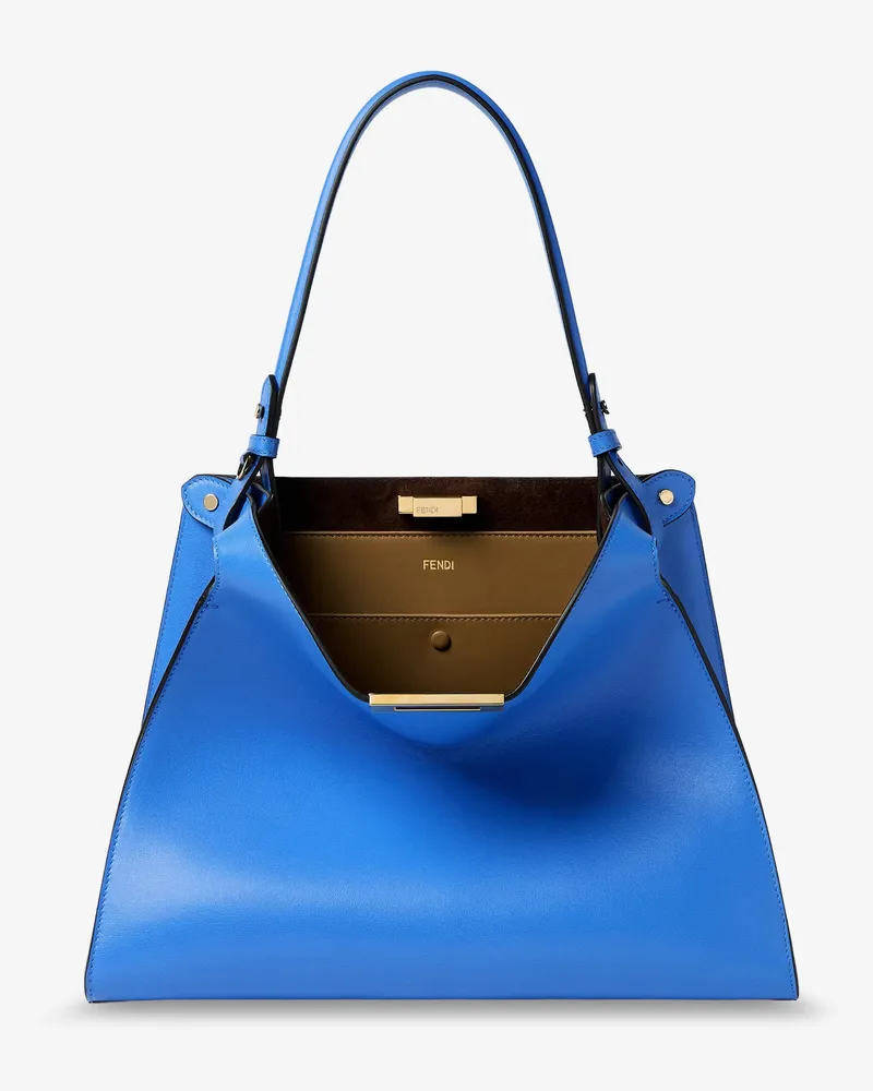 Fendi Way Medium leather shoulder bag with contrasting lining - FENDI - gender_Woman Blue