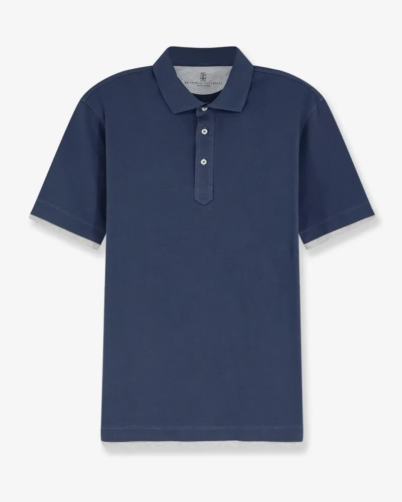 Brunello Cucinelli Cotton polo shirt -  - gender_Man Blue
