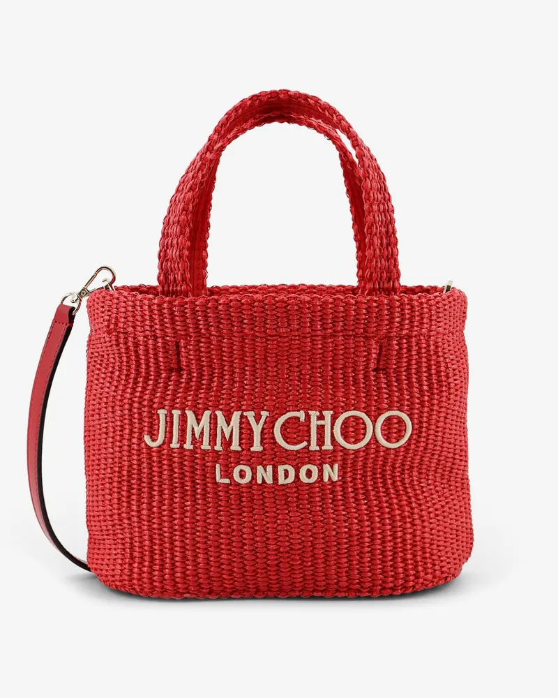 Jimmy Choo Raffia crossbody bag with embroidered logo on the front -  - gender_Woman Red