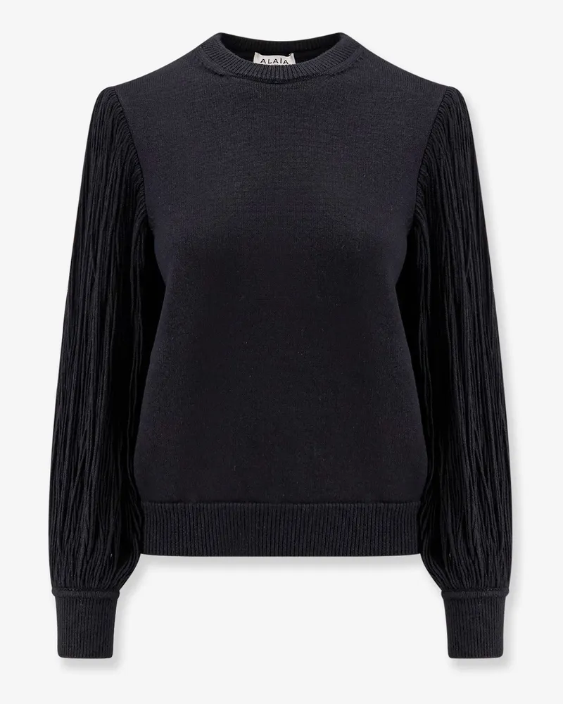 Alaïa Wool sweater with fringes detail -  - gender_Woman Black