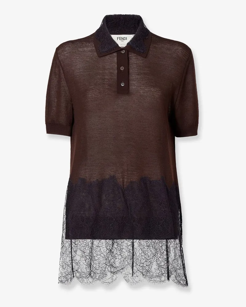 Fendi Lingerie cashmere and silk polo shirt -  - gender_Woman Pink