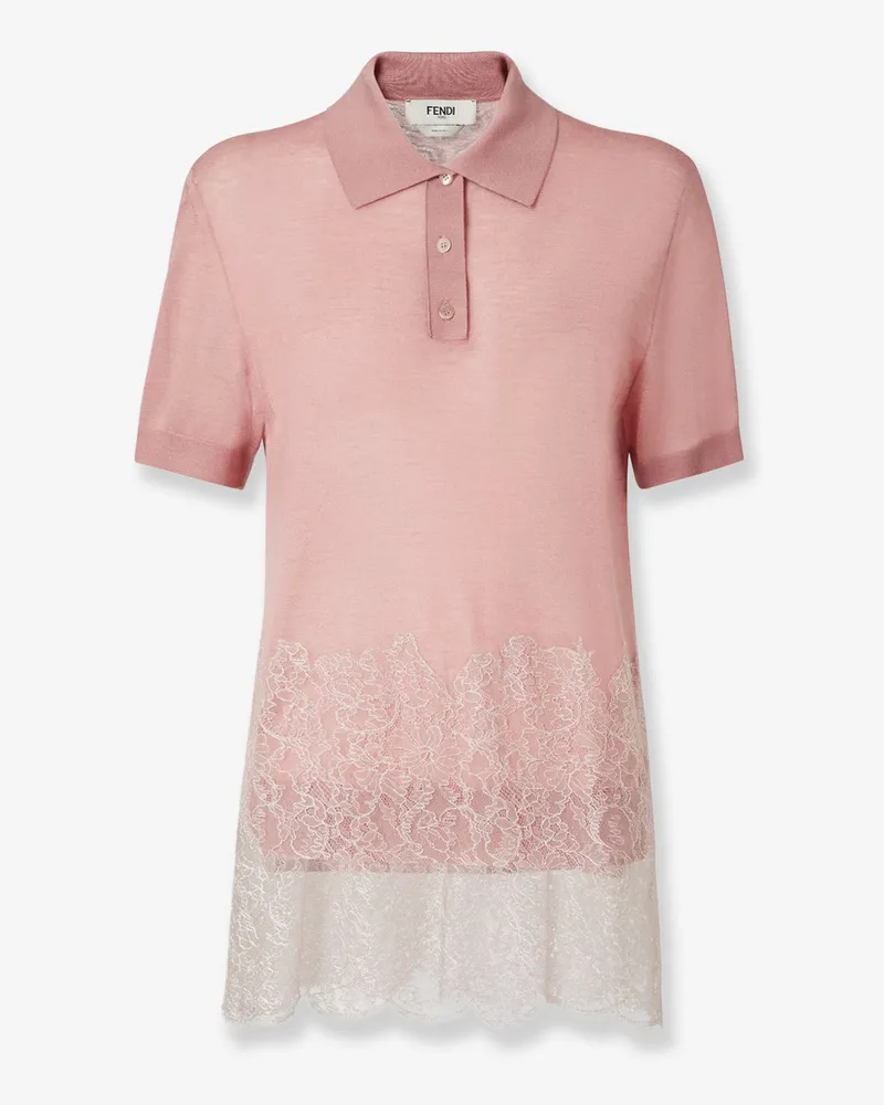 Fendi Lingerie cashmere and silk polo shirt -  - gender_Woman Pink