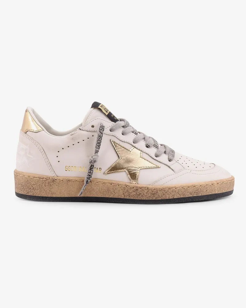 Golden Goose Ball Star leather sneakers with side logo -  - gender_Woman White