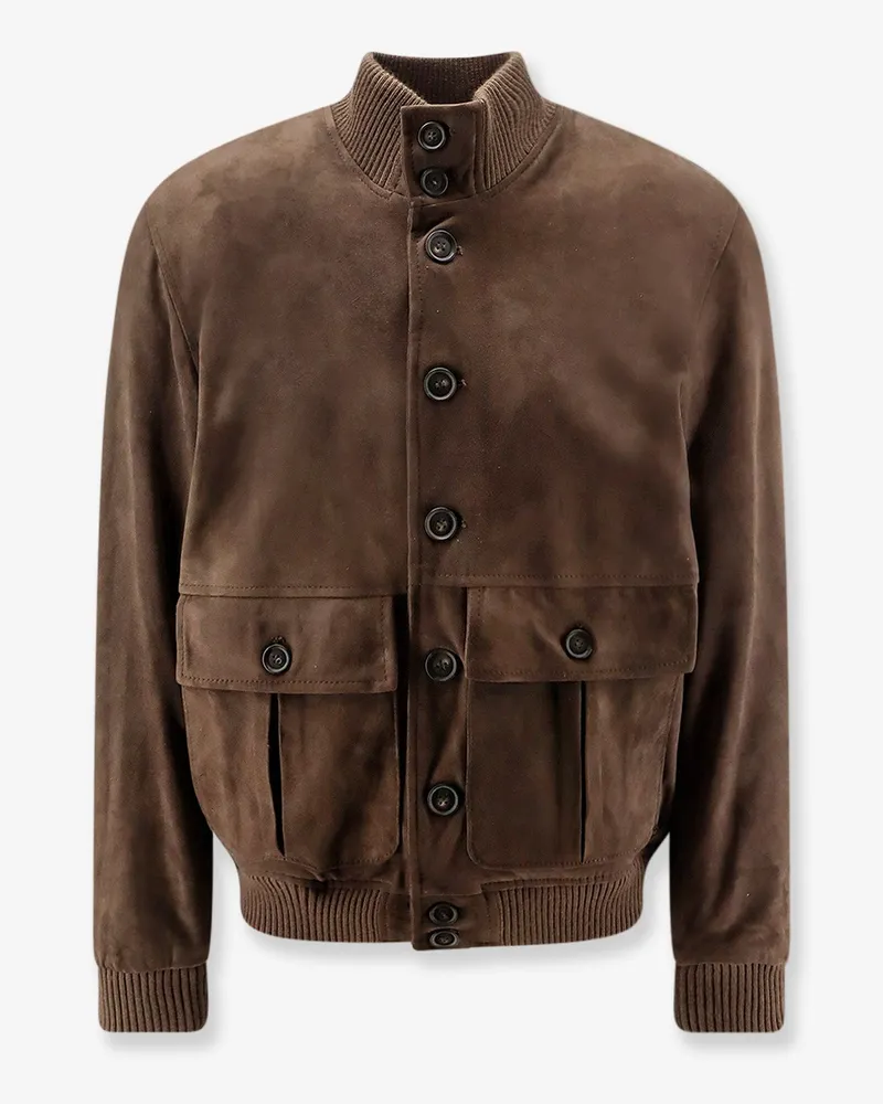DFOUR Suede Jacket -  - gender_Man Brown