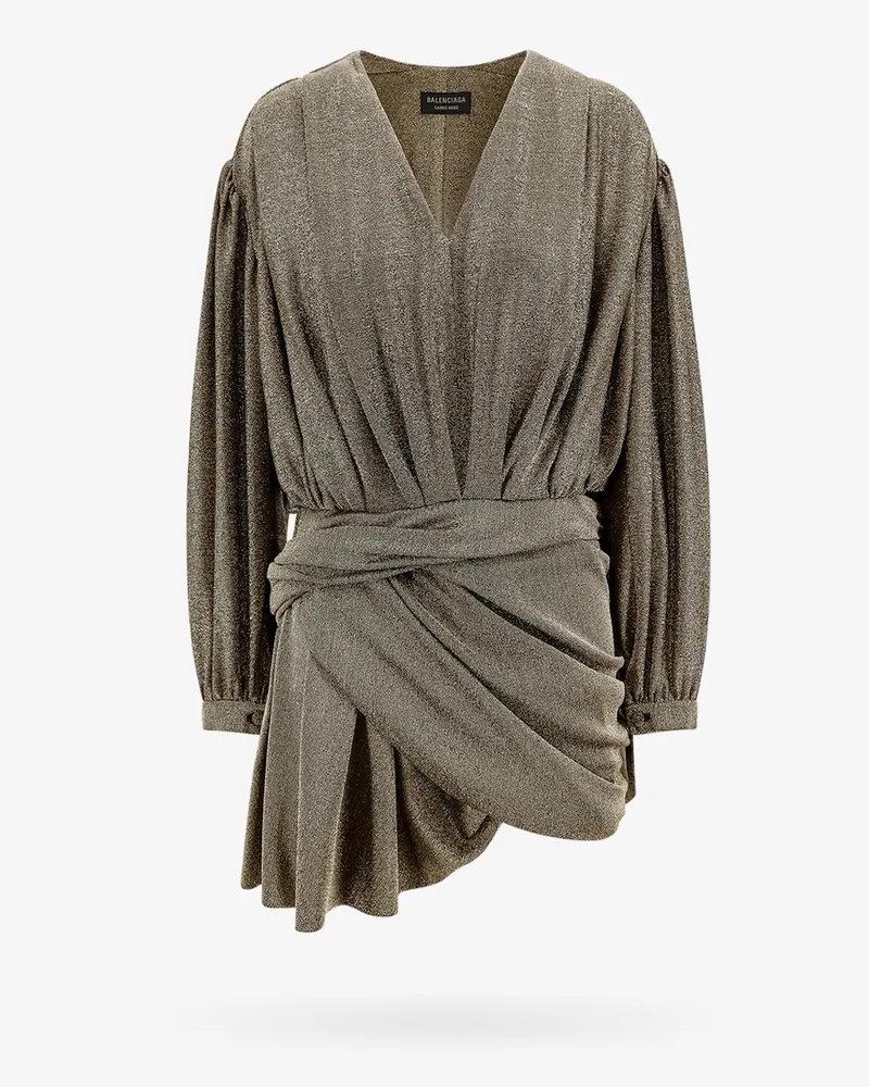 Balenciaga Mini lenght laminated dress -  - gender_Woman Gold