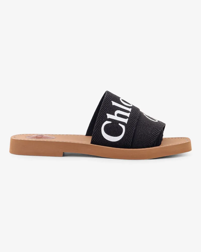 Chloé Woody linen flat sandals -  - gender_Woman Black