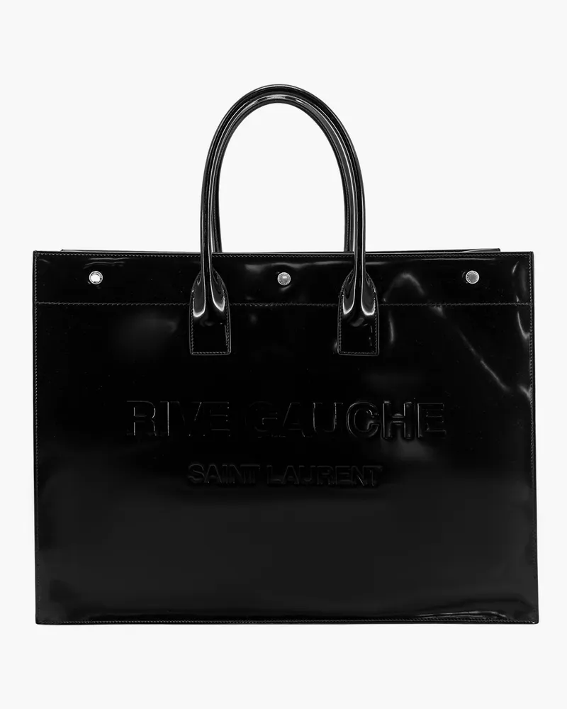 Saint Laurent Patent leather handbag with embossed logo -  - gender_Man Black
