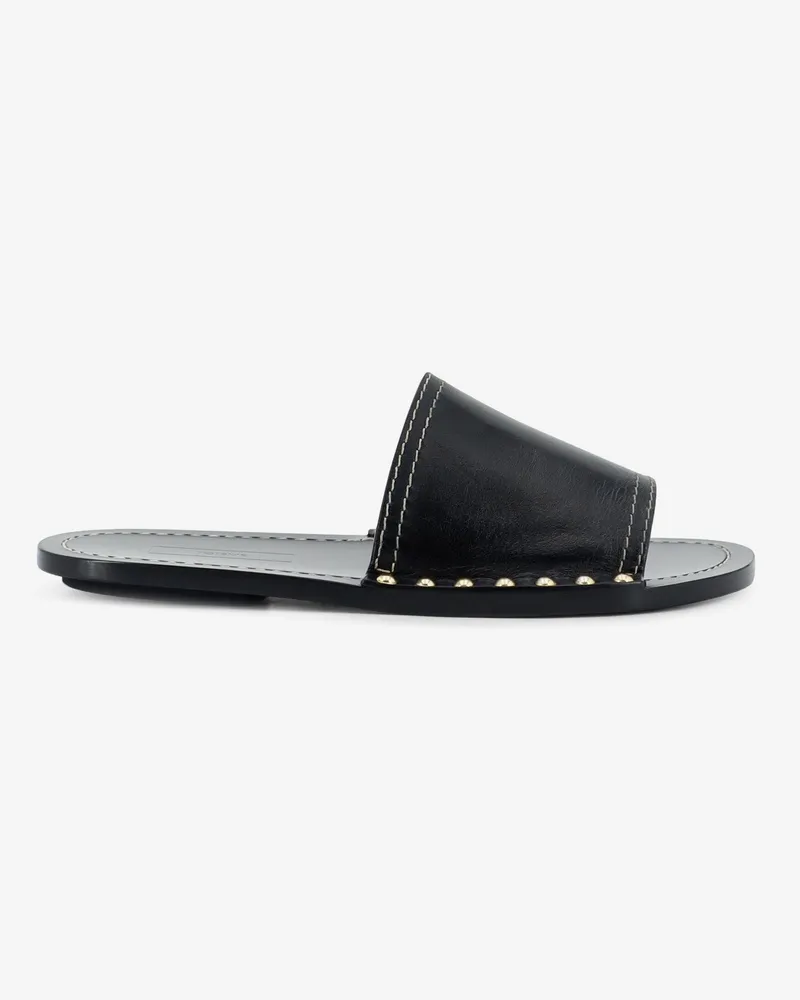 Totême Low leather sandals with metal studs on the sides -  - gender_Woman Black