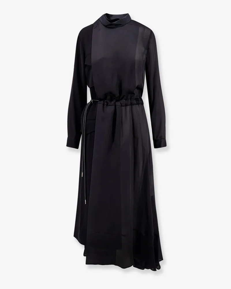 Sacai Dress with satin inserts -  - gender_Woman Black