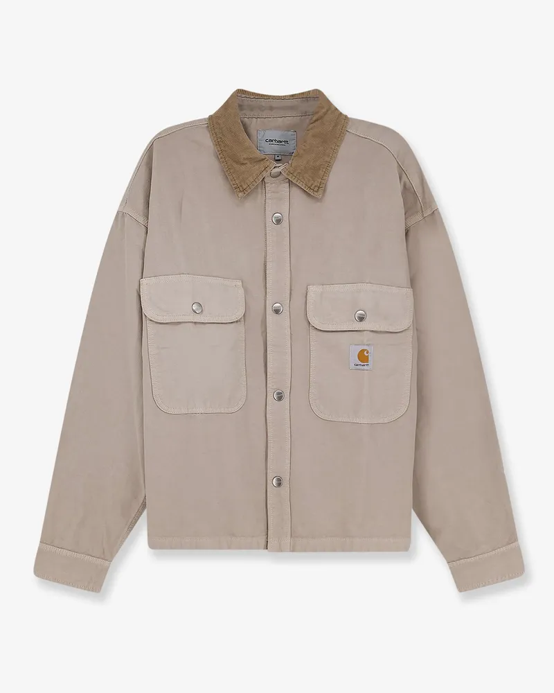 Carhartt WIP Prescott canvas jacket with front logo patch -  - gender_Man Beige