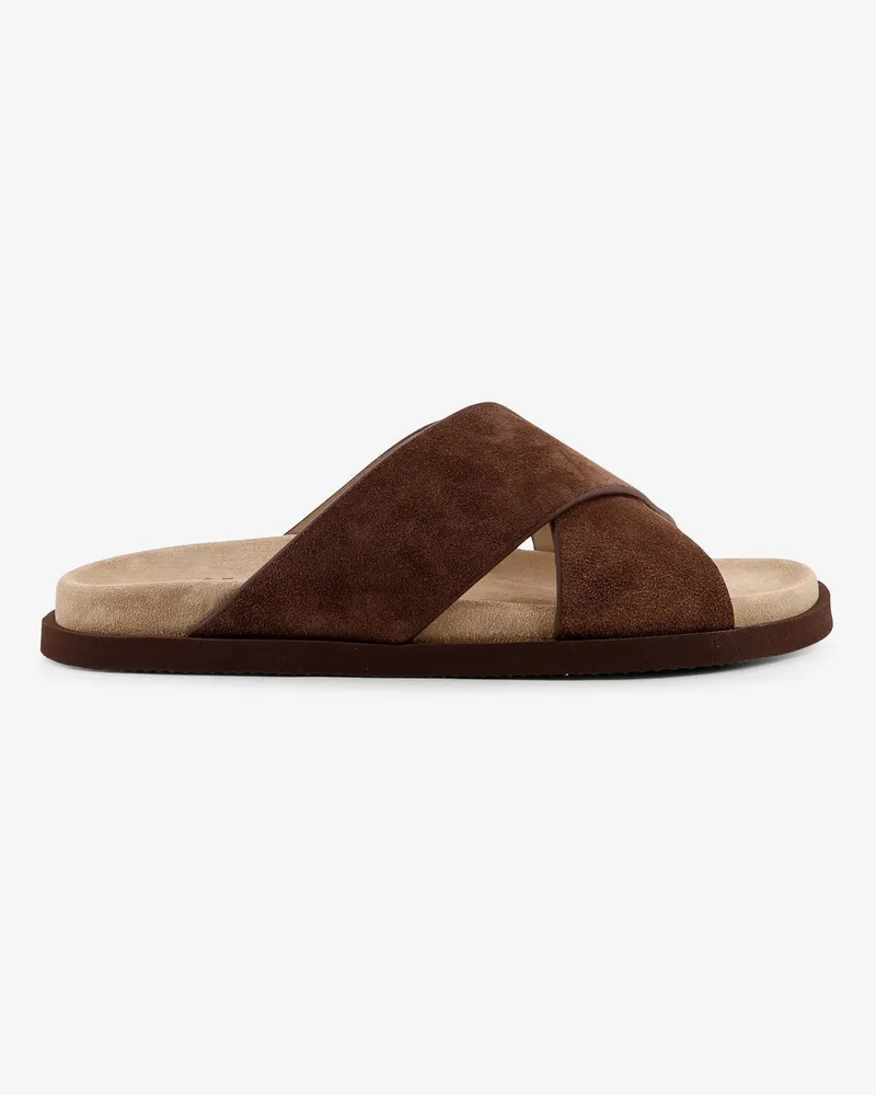 Brunello Cucinelli Low suede sandals -  - gender_Man Brown