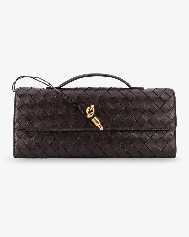 Bottega Veneta Andiamo Leather Clutch with Intrecciato motif -  - gender_Woman Black