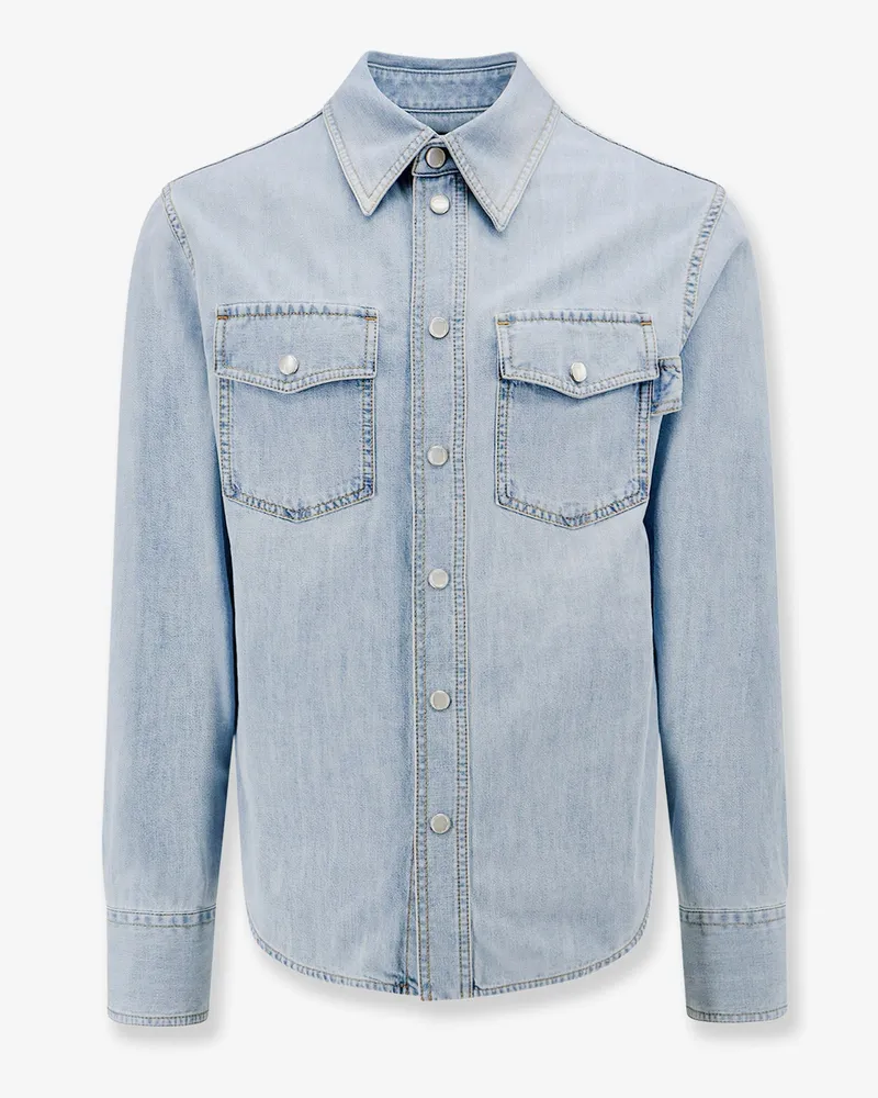 Bottega Veneta Denim shirt with mother-of-pearl buttons -  - gender_Man Blue