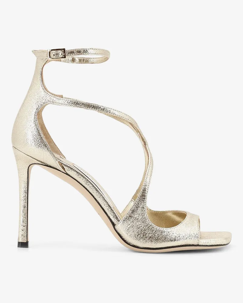 Jimmy Choo Azia glittered leather sandals -  - gender_Woman Gold