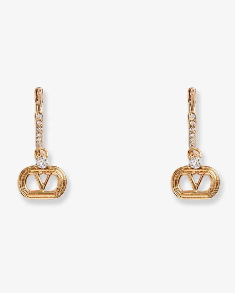 Valentino Garavani Ovalette metal and Swarovski® crystals earrings -  - gender_Woman Gold
