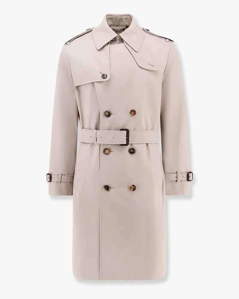 Burberry Cotton blend trench with check lining -  - gender_Man Grey