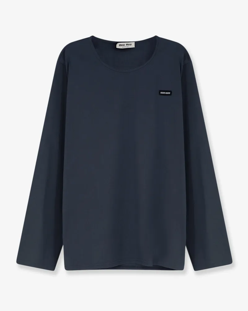 Miu Miu Stretch poplin top -  - gender_Woman Grey