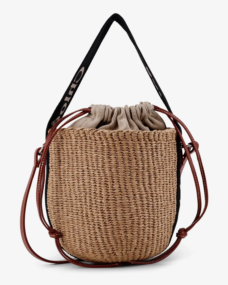 Chloé Woody raffia bucket bag -  - gender_Woman Brown