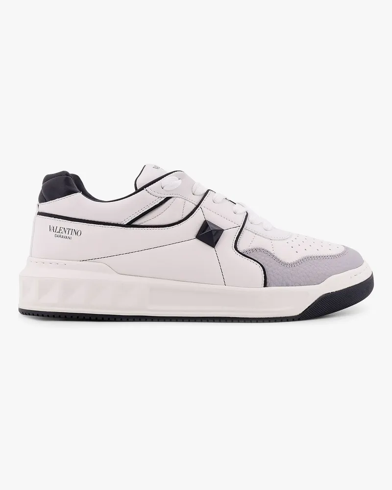 Valentino Garavani One-stud low-top  leather sneakers - VALENTINO GARAVANI - gender_Man White