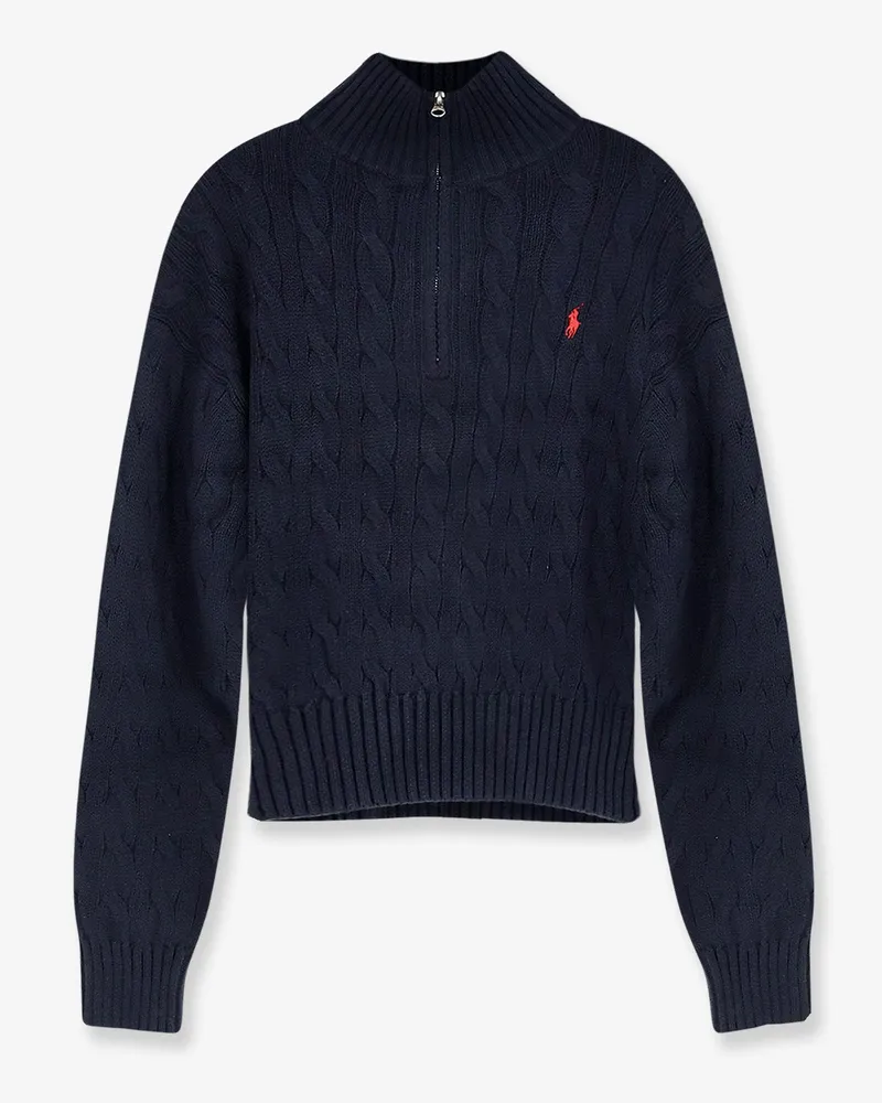 Ralph Lauren Cotton sweater with contrasting logo -  - gender_Woman Blue