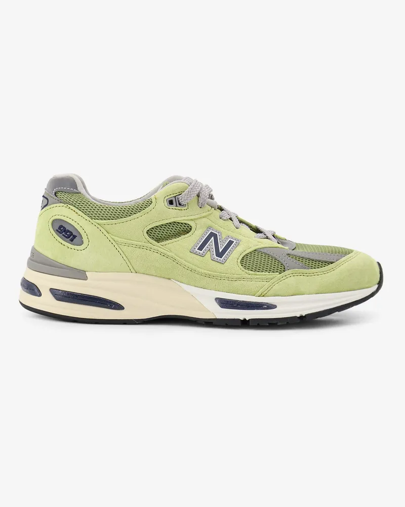 New Balance Mesh and suede sneakers with side logo -  - gender_Man Green