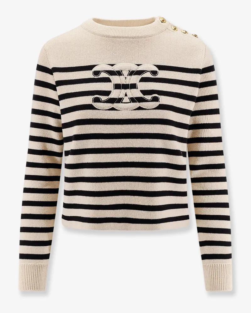 Celine Triomphe cashmere and wool sweater -  - gender_Woman Beige