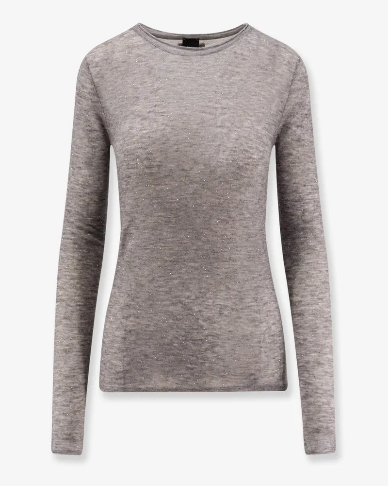 Pinko Pico wool top with rhinestones -  - gender_Woman Grey