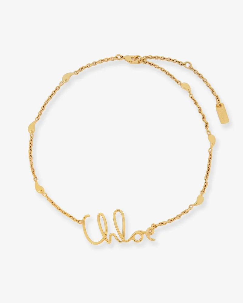 Chloé Brass necklace with lettering logo -  - gender_Woman Gold