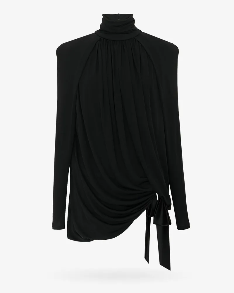 Saint Laurent Draped viscose dress -  - gender_Woman Black