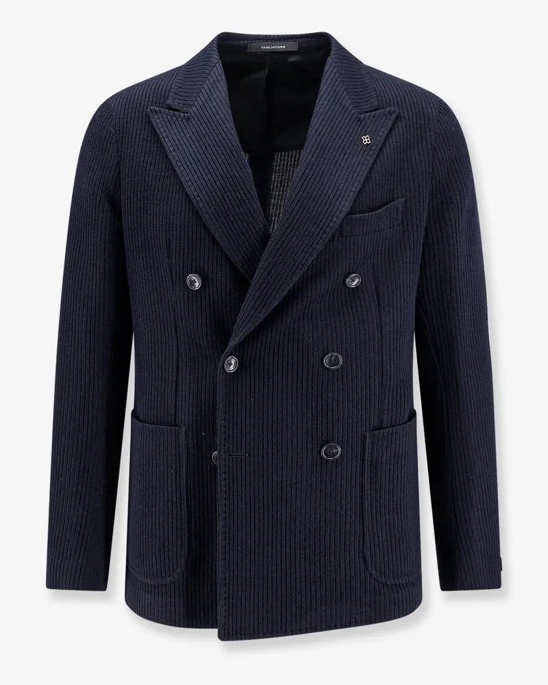 Tagliatore Knitted double-breasted blazer -  - gender_Man Blue